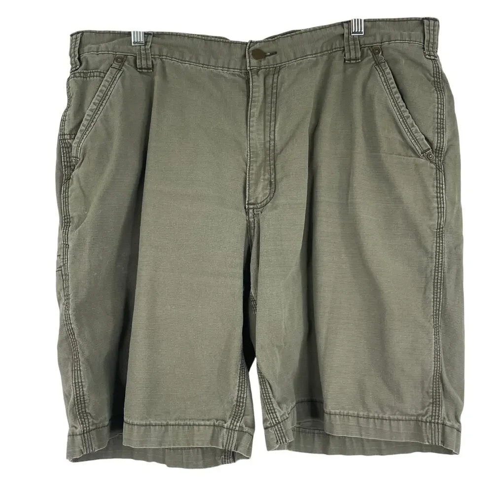 Carhartt Relaxed Fit Green Men's Cargo Work Shorts Ripstop Fabric Size 40